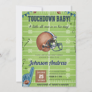 Oh Boy Sports Football Baby Shower Einladung