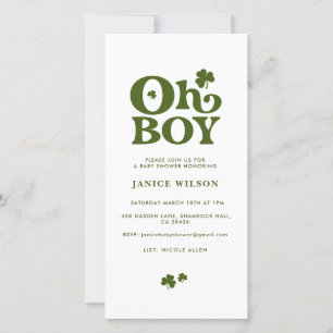 Oh Boy St. Patrick's Day Babyparty Digitale Evite Ankündigung