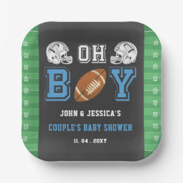 Oh Boy Super Bowl Football Baby Dusche Pappteller