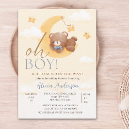 Oh Boy, Teddy Bear Baby shower boy Einladung