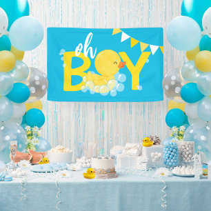 Oh Boy Watercolor Rubber Duck Baby Duck Banner