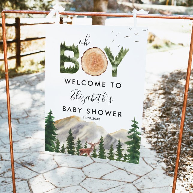Oh Boy Watercolor Woodland Deod Welcome Poster (Von Creator hochgeladen)