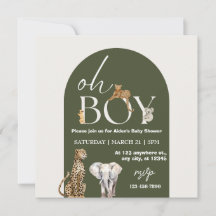 Oh Boy Wild One Animals Boy Baby Shower