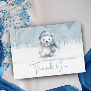 Oh Boy Winter   Woodland Babydusche Dankeskarte