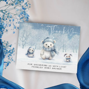 Oh Boy Winter Woodland Babydusche Dankeskarte