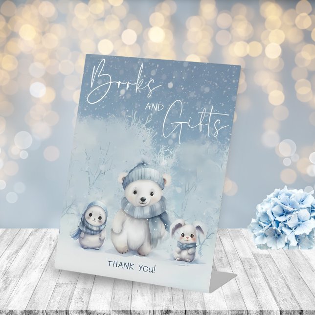 Oh Boy Winter Woodland Kinderdusche Bücher und Ges Sockelschild (Von Creator hochgeladen)