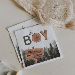 Oh Boy - Woodland Baby Dusche Serviette