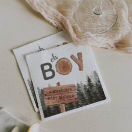 Oh Boy - Woodland Baby Dusche Serviette