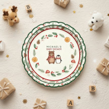 Oh Boy Woodland Winter Baby Shower Einladung Papie