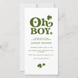Oh Boys St. Patrick's Day Baby Shower Einladung