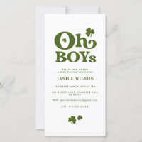 Oh Boys St. Patrick's Day Baby Shower Einladung