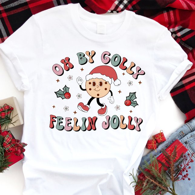 Oh by Golly Feelin' Jolly Retro Weihnachten Tri-Blend Shirt (Von Creator hochgeladen)