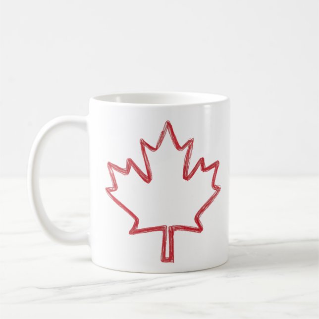 Oh Canada Day Red Canadian Maple Leaf crayon Paint Kaffeetasse (Links)