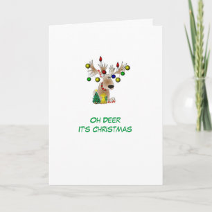 Oh carte de Noël de cerfs communs