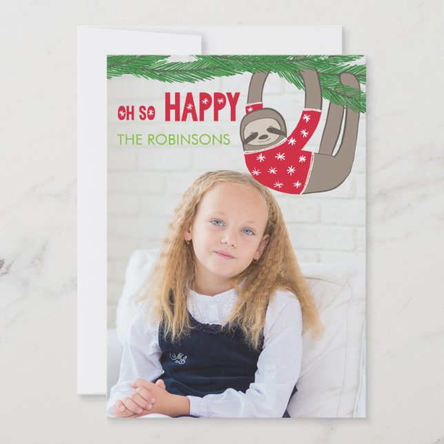 Oh carte photo de paresse de Noël tellement (Devant)