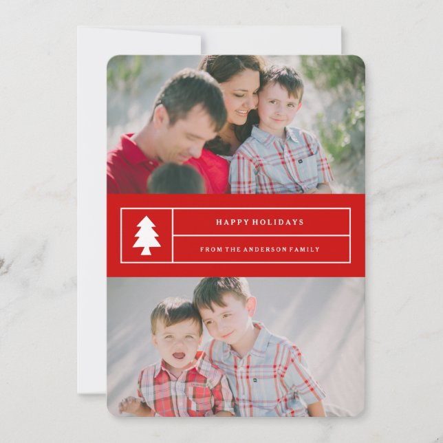 Oh carte photo de vacances de l'arbre de Noël | (Devant)