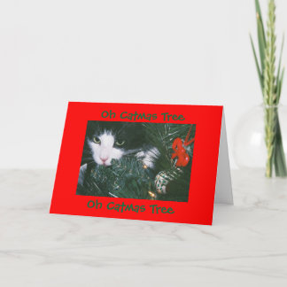 Oh Catmas Baum Karte