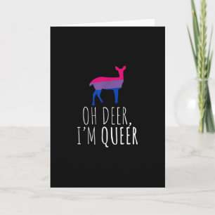 Oh Cerf Drôle Fierté Bisexuelle Carte de Vœux Plié