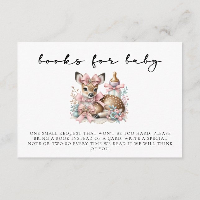 Oh cerf rousse rose fille baby shower carte de boî (Devant)