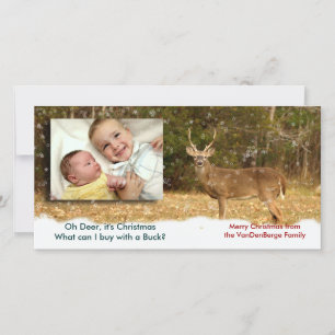 Oh cerfs communs il carte photo de Noël