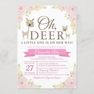Oh cerfs communs ! Invitation de baby shower