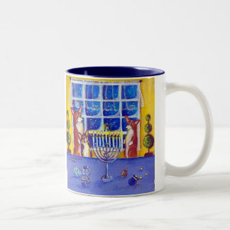 Oh Chanukka! Pembroke-Walisercorgi-Tasse Zweifarbige Tasse