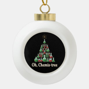 Oh Chemie-Baum Lustige Wissenschaft Chemie Weihnac Keramik Kugel-Ornament