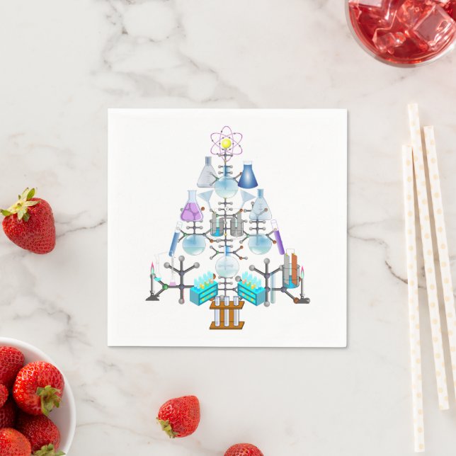 Oh Chemie, Oh Christbaum Weihnachten Serviette (Beispiel)