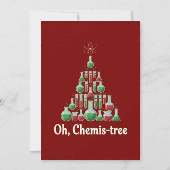 Oh Chemis-tree Funny Science Chemistry Christmas  Dankeskarte (Vorderseite)