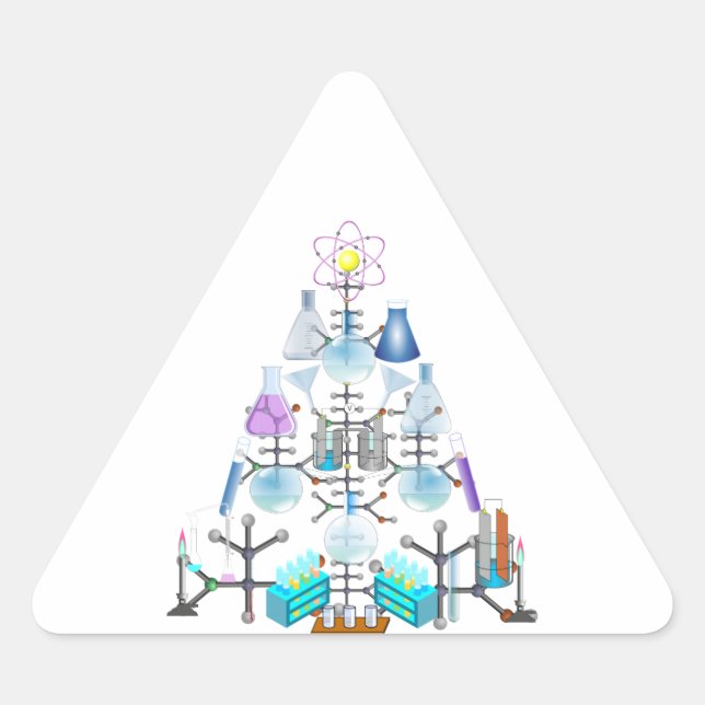 Oh Chemist Tree, Oh Weihnachtsbaum Dreieckiger Aufkleber (Vorderseite)