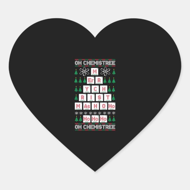 oh chemistream Chemist Science Weihnachten Herz-Aufkleber (Vorderseite)