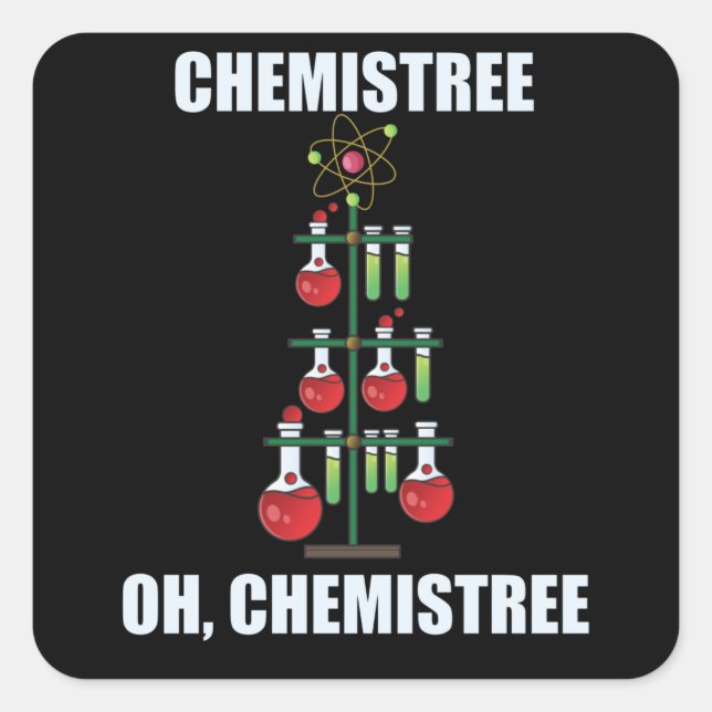 Oh Chemistream Weihnachts Chemie Lehrer Quadratischer Aufkleber (Vorderseite)