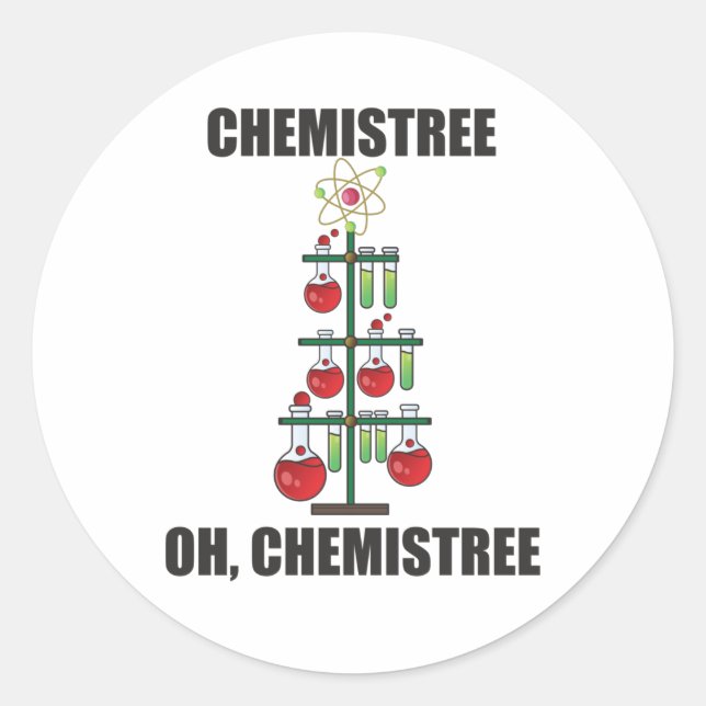 Oh Chemistream Weihnachts Chemie Lehrer Runder Aufkleber (Vorderseite)
