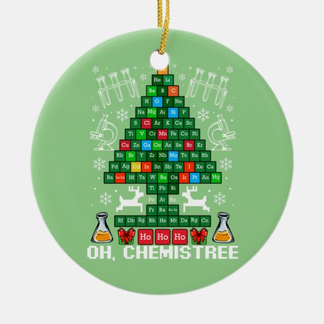 Oh Chemistream Weihnachtschemie Wissenschaft Perio Keramik Ornament (Vorne)