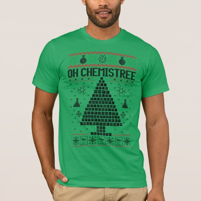 "Oh Chemistree" Chemie Weihnachtspuff T-Shirt (Vorderseite)