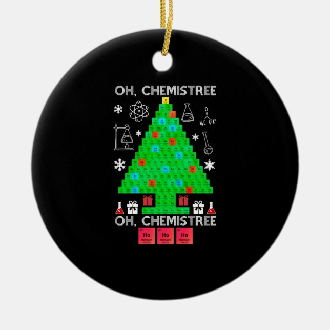 Oh Chemistree Chemist Tree Funny Science Weihnacht Keramik Ornament (Vorne)