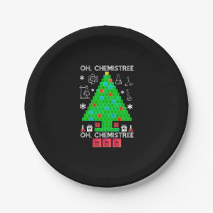 Oh Chemistree Chemist Tree Funny Science Weihnacht Pappteller