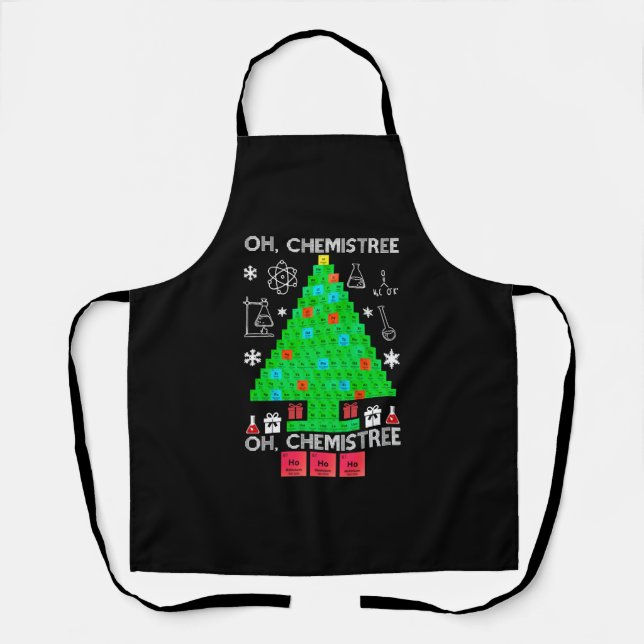 Oh Chemistree Chemist Tree Funny Science Weihnacht Schürze (Vorderseite)