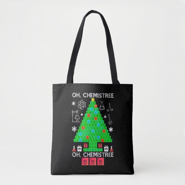 Oh Chemistree Chemist Tree Funny Science Weihnacht Tasche (Vorderseite)