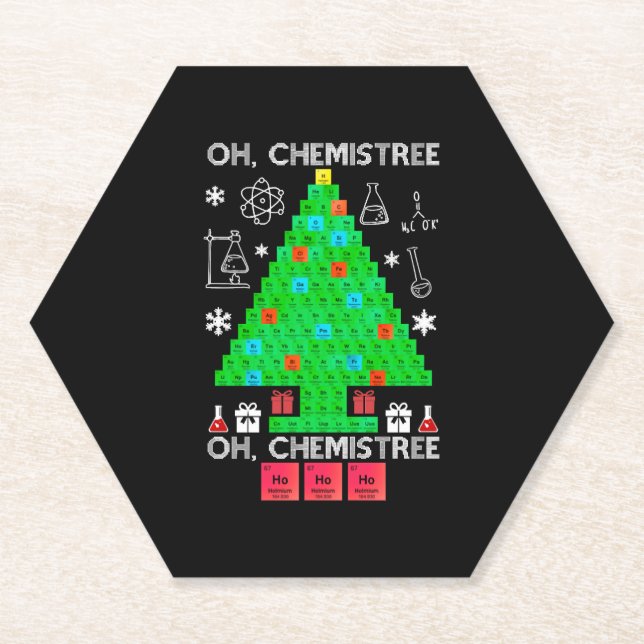 Oh Chemistree Chemist Tree Funny Science Weihnacht Untersetzer (Vorderseite)