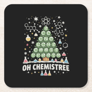 Oh Chemistree Periodensystem Chemie Weihnachten Rechteckiger Pappuntersetzer