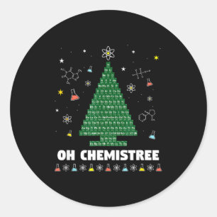 Oh Chemistree Periodensystem Chemie Weihnachts-T Runder Aufkleber
