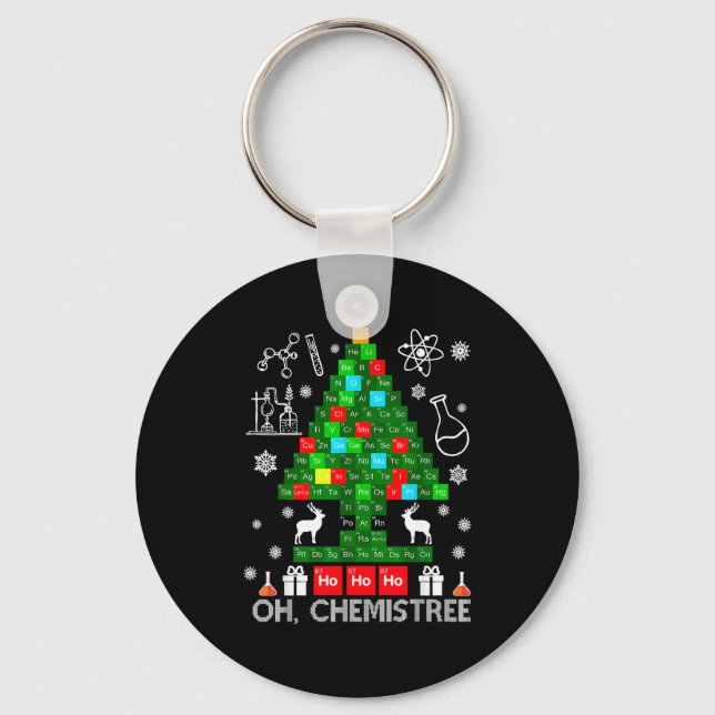 Oh Chemistree Scientist Chemical Christmas Xmas Te Schlüsselanhänger (Vorderseite)