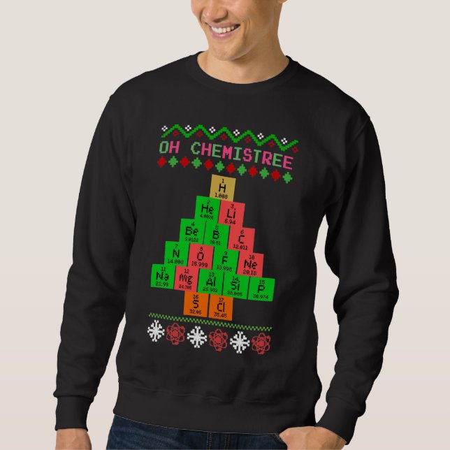 Oh Chemistree - Vilain Sweat De Noël Pour Chimiste (Devant)