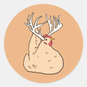 Oh Chicken Deer Runder Aufkleber