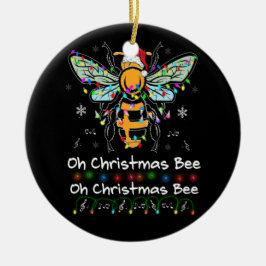 Oh Christmas Bee Bee Weihnachtsmannmütze Bee Light Keramik Ornament