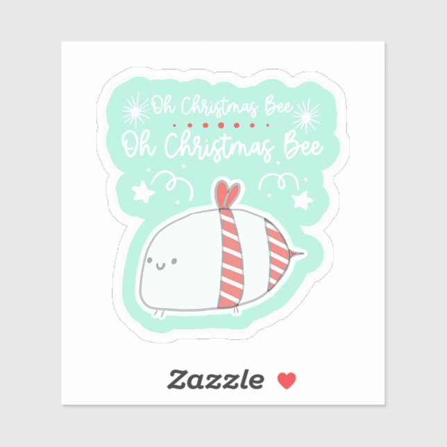 Oh Christmas Bee Holiday Honeybee Aufkleber (Blatt)