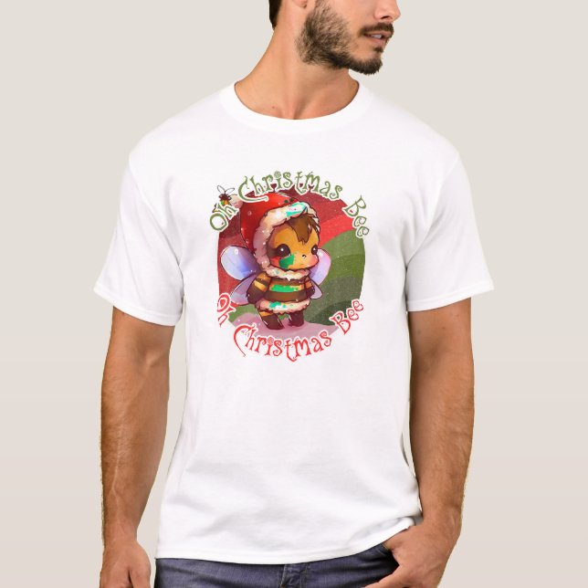 Oh Christmas Bee Niedlich Kawaii Xmas Bee Christma T-Shirt (Vorderseite)