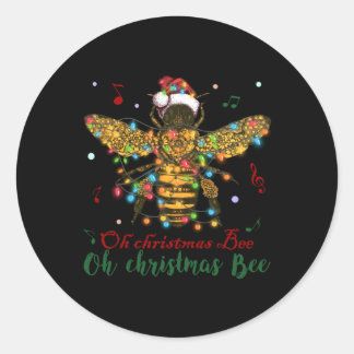 Oh Christmas Bee | Oh Christmas Bee Runder Aufkleber