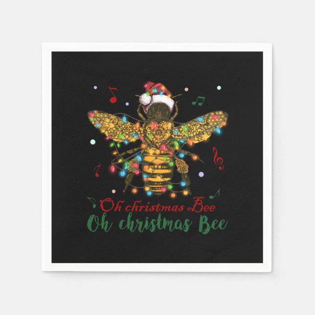 Oh Christmas Bee | Oh Christmas Bee Serviette (Vorderseite)